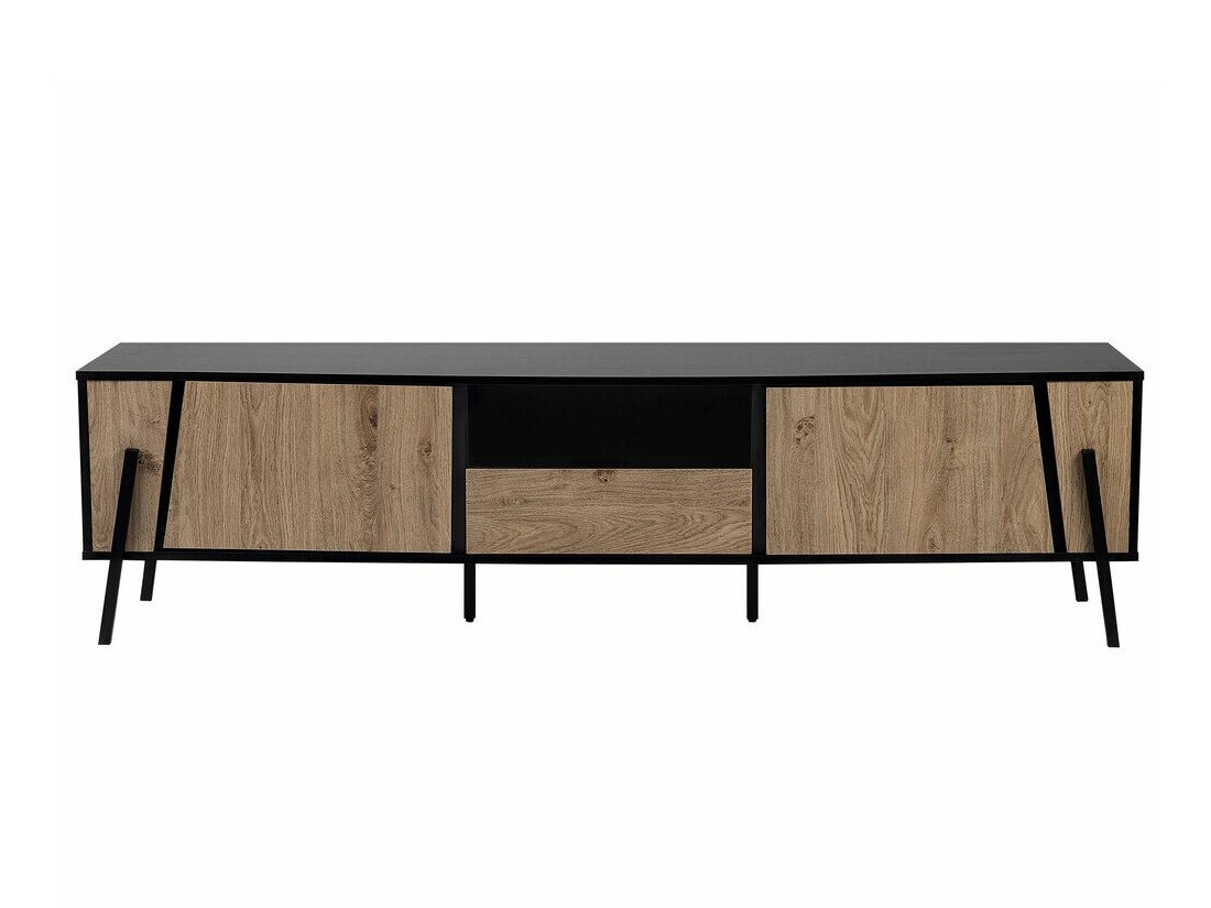 ТВ шкаф Berwyn 544 (Тъмно дърво + Черен)