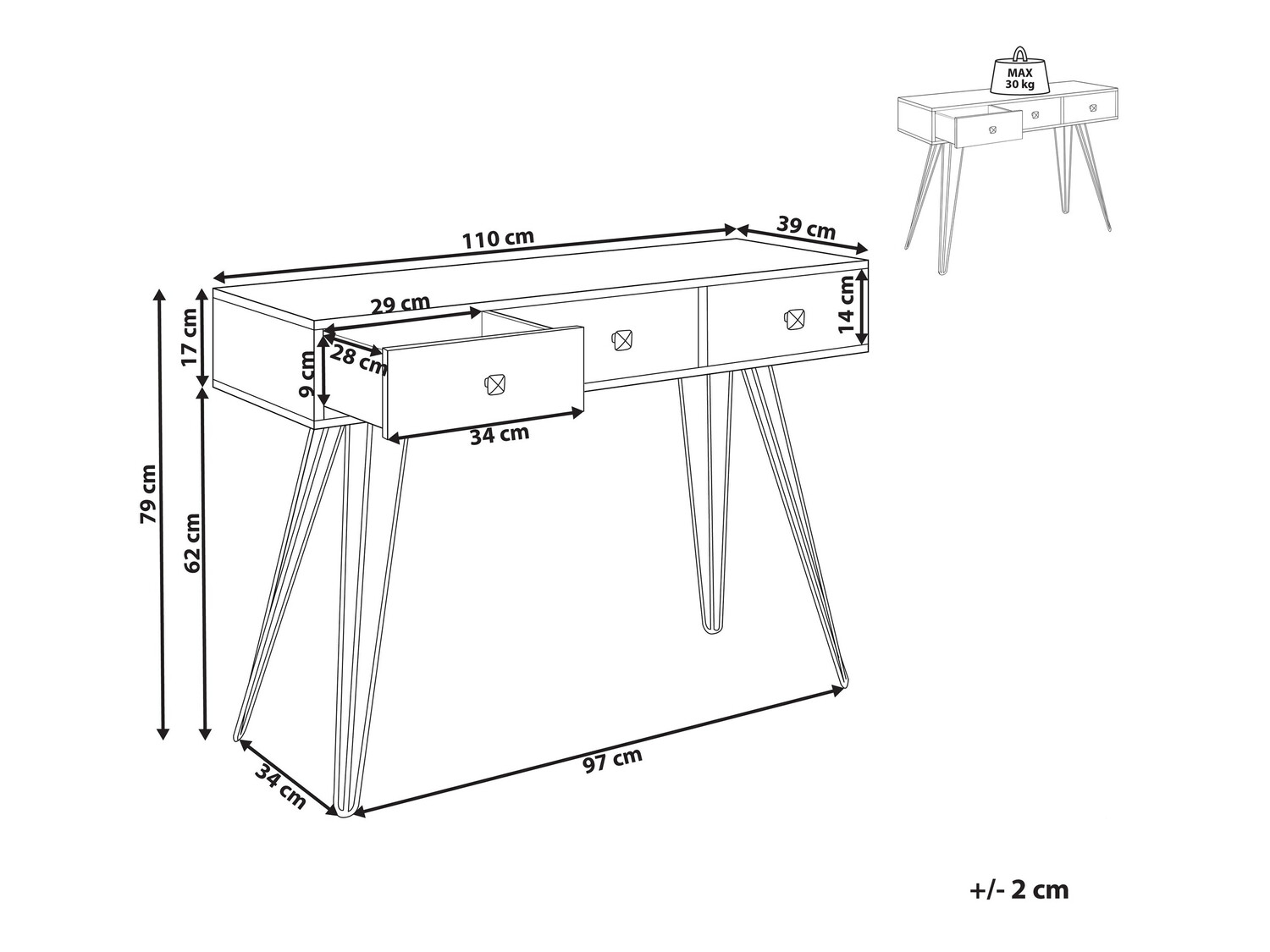 Конзолна маса Berwyn 561