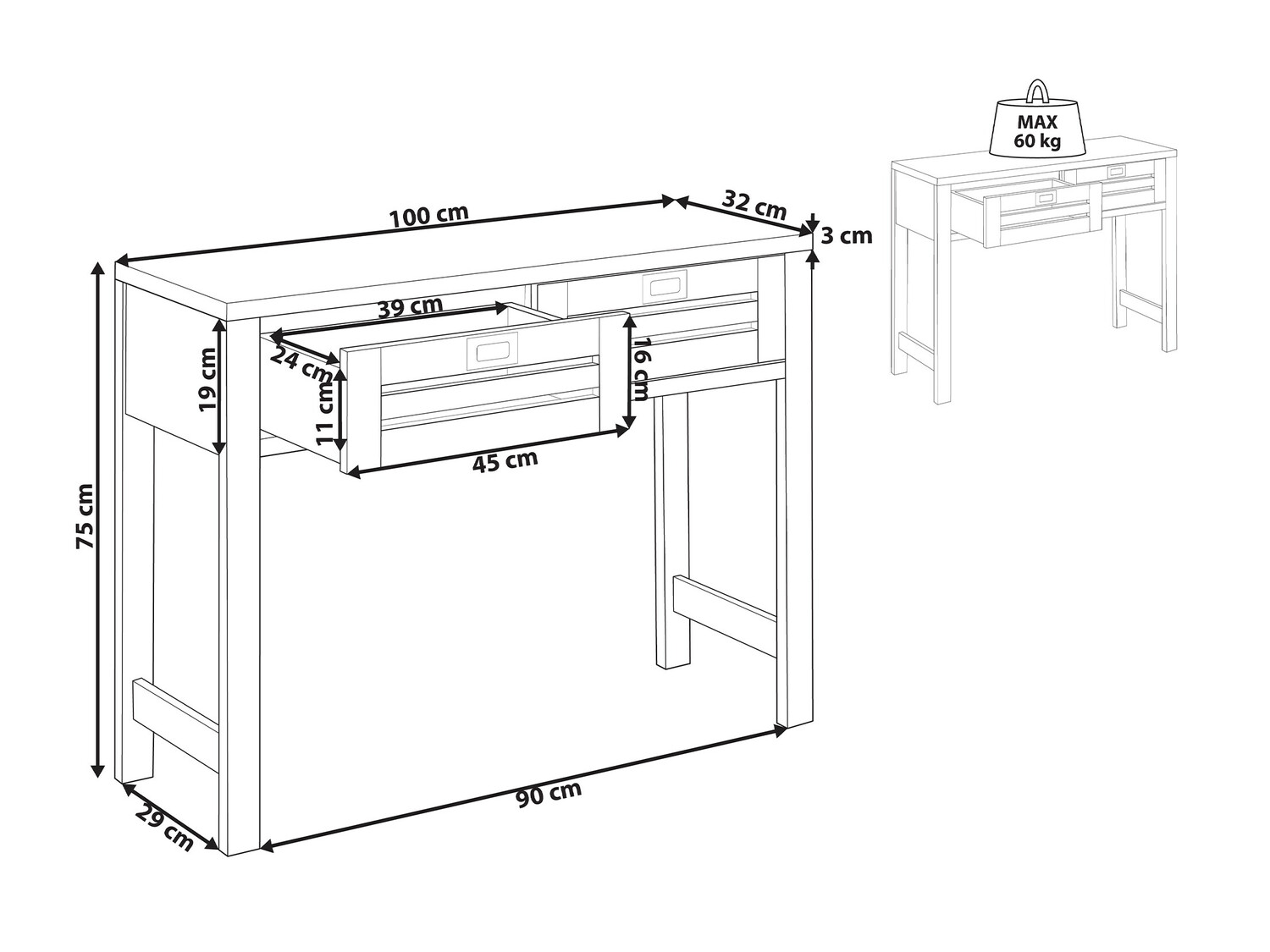 Конзолна маса Berwyn 571