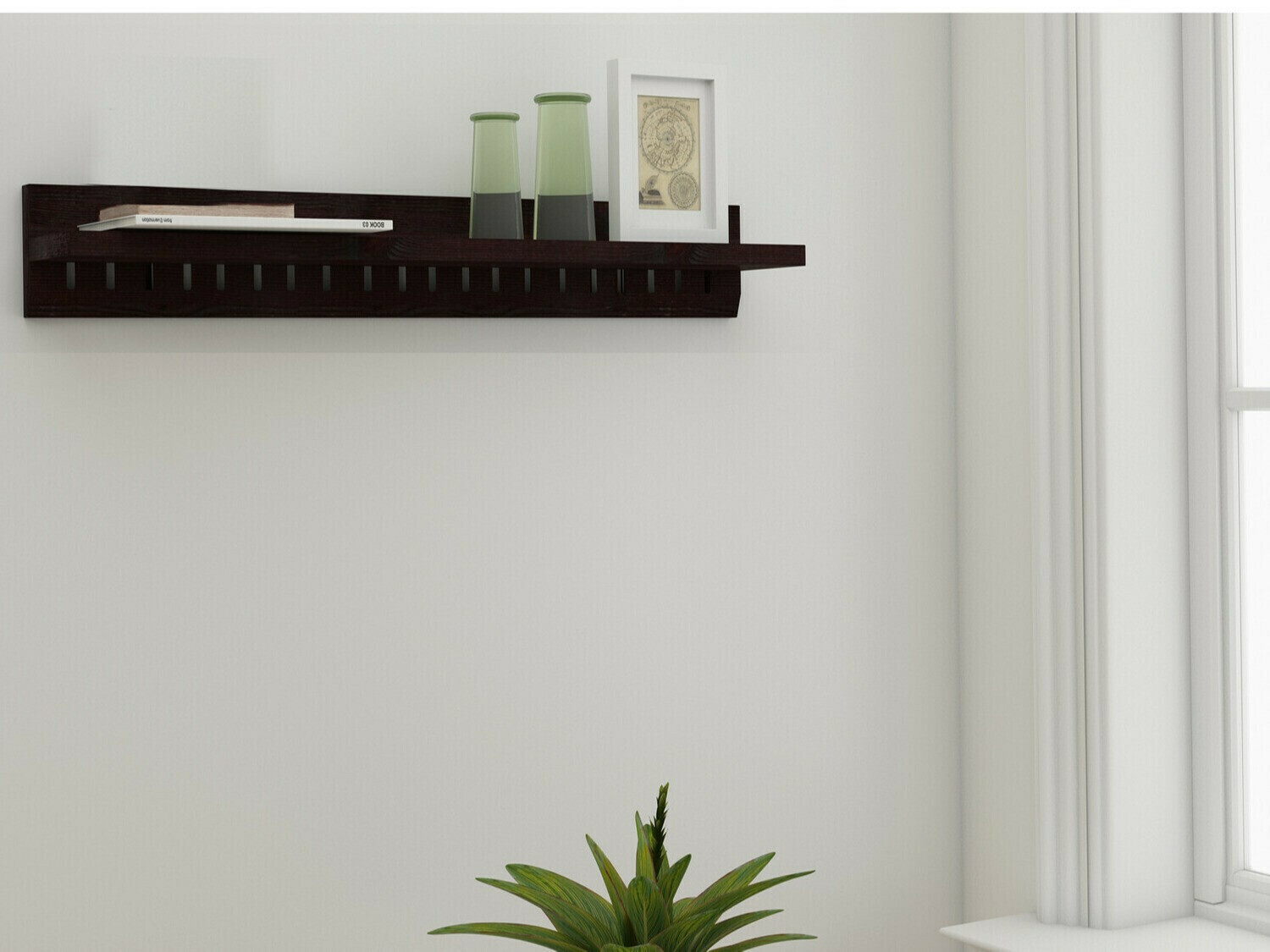 Стенна етажерка Elbelba 108 (Тъмнокафяв)