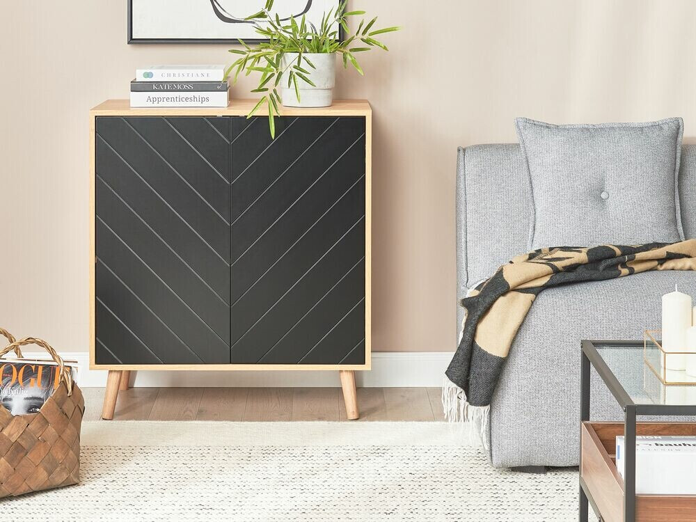 Шкаф Berwyn 586 (Ярък дърво + Черен)