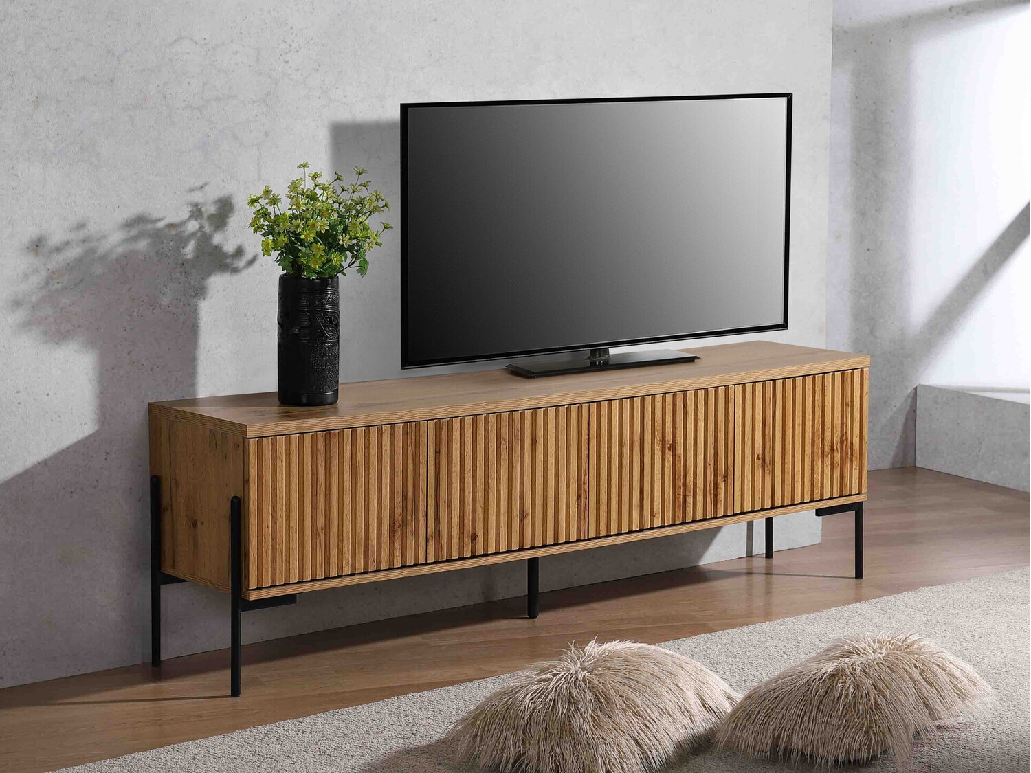 ТВ шкаф Denton 1188 (Черен + Дъб уотан)