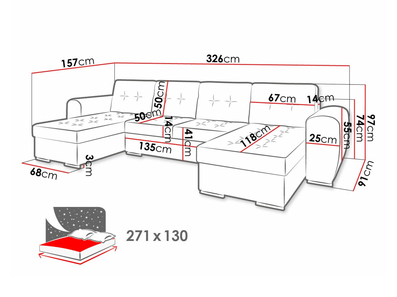 Ъглов диван Arvada 117 (Monolith 37)