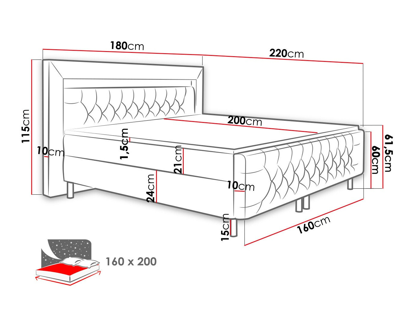 Континентално легло Aura I
