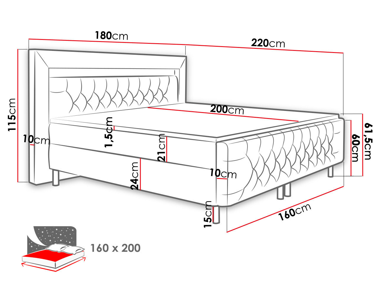 Континентално легло Aura II