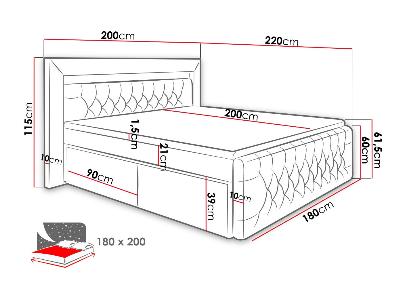 Континентално легло Aura III