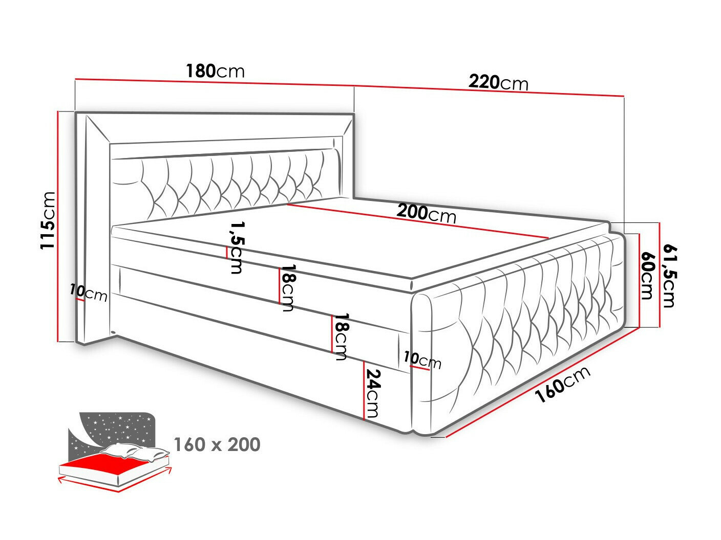 Континентално легло Aura IV