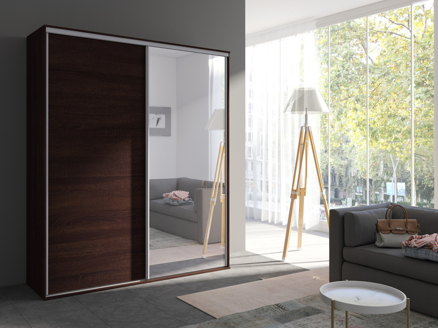 Гардероб Murrieta 180 (Сонома тъмен дъб)