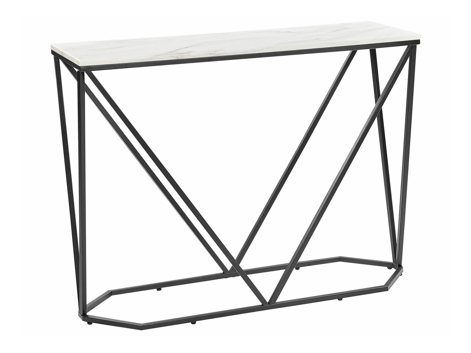 Конзолна маса Berwyn 615 (Черен + Бял мрамор)