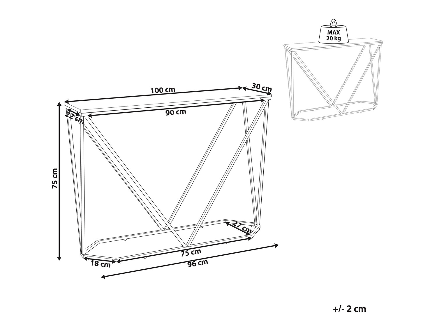 Конзолна маса Berwyn 615 (Златно + Бял мрамор)