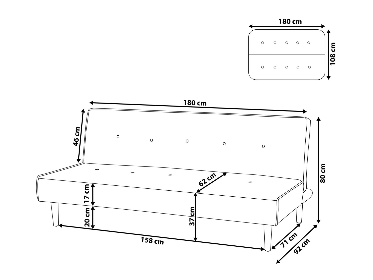 Разтегателен диван Berwyn 608 (Син)