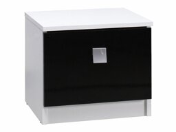 Нощно шкафче Murrieta 111 (Бял гланц + Черен гланц)