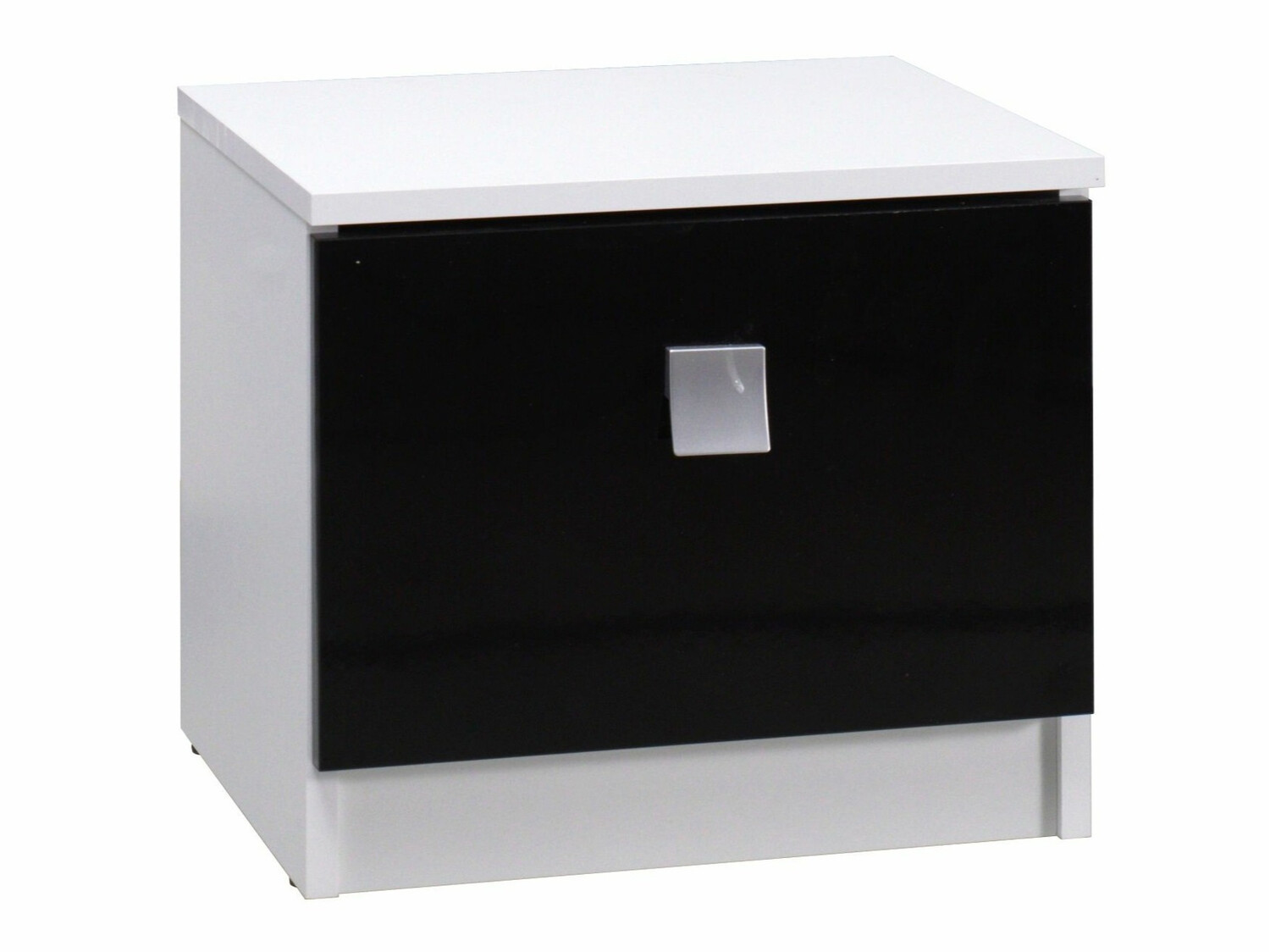Нощно шкафче Murrieta 111 (Бял гланц + Черен гланц)