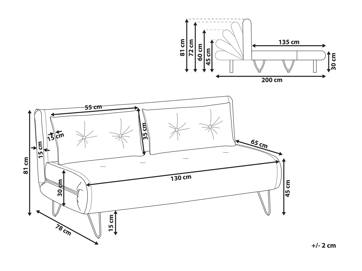 Разтегателен диван Berwyn 641 (Син)