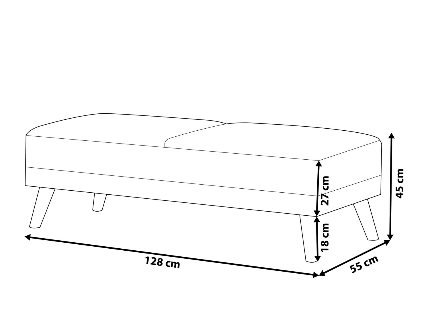 Тапицирана пейка Etlivi 100 (Черен)