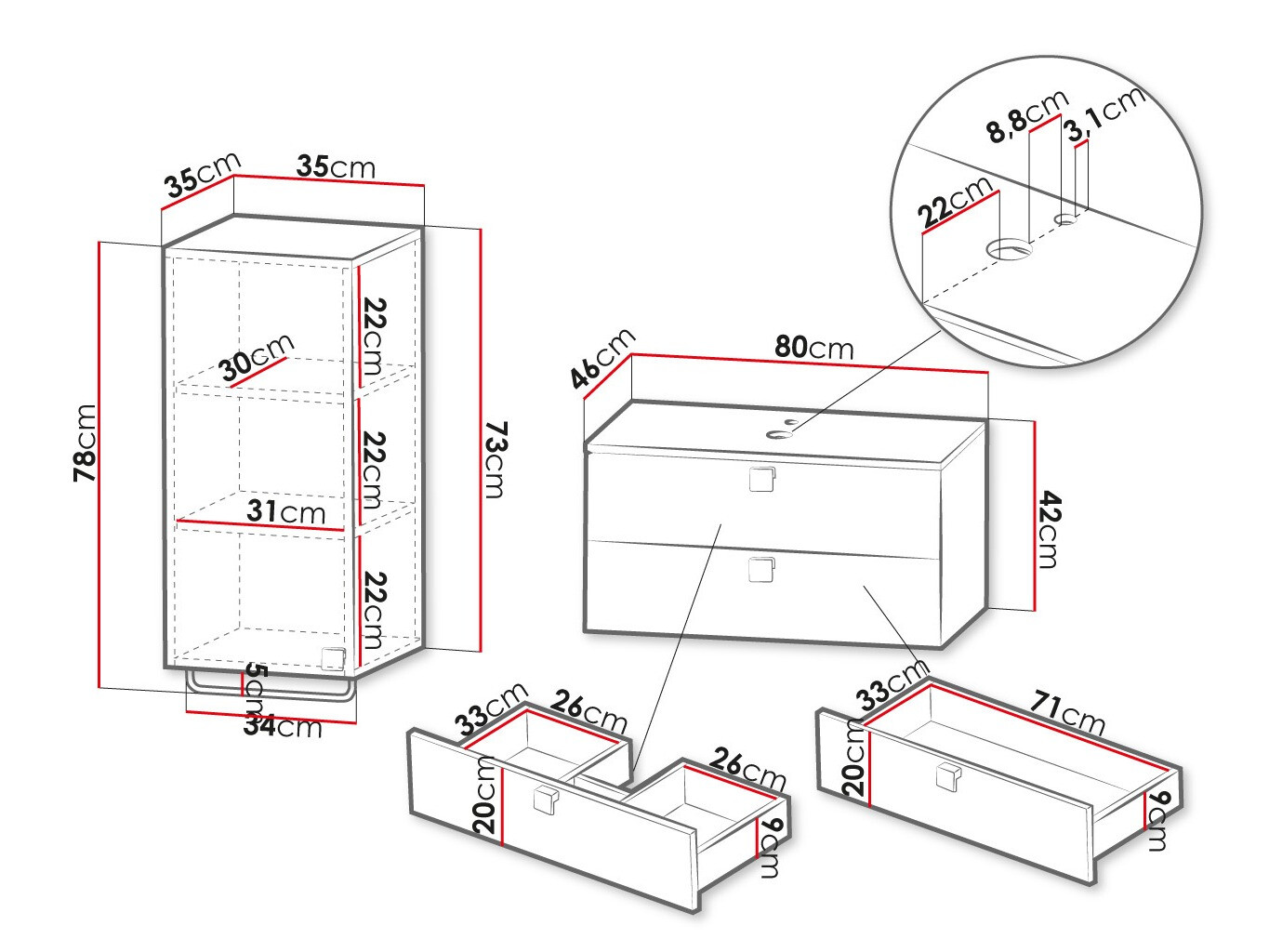 Комплект за баня Orlvera 104 (Бял)
