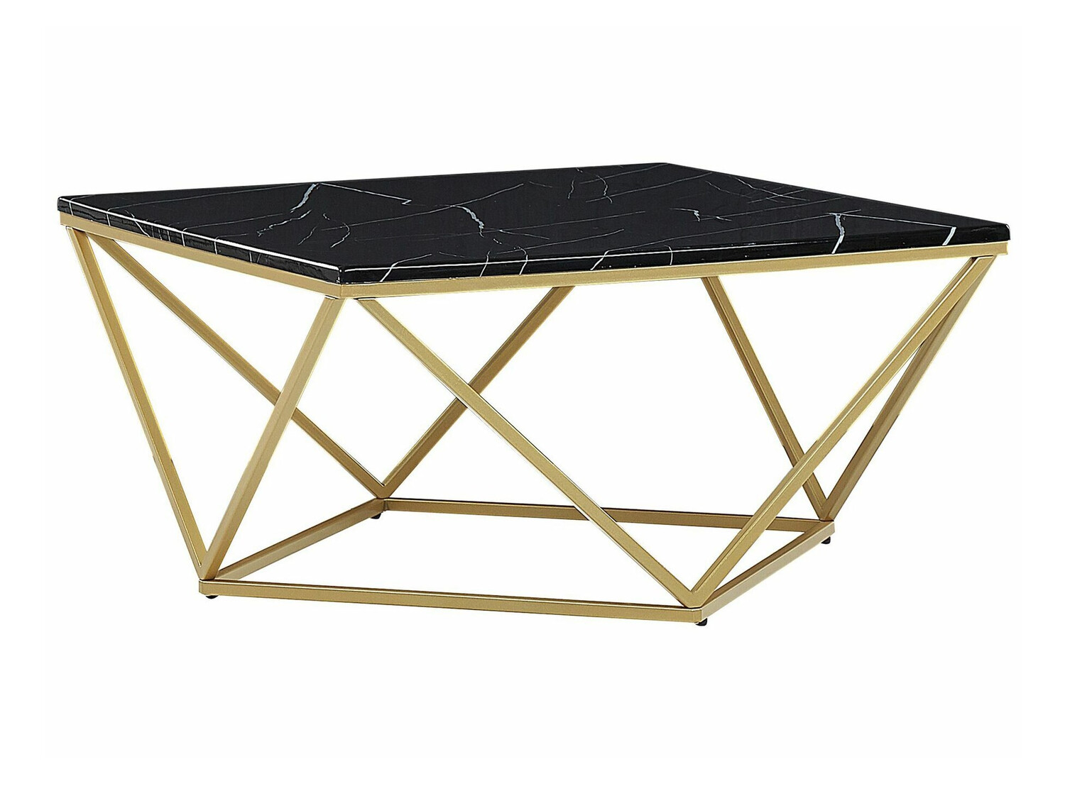 Масичка за кафе Berwyn 644 (Златно + Черен мрамор)