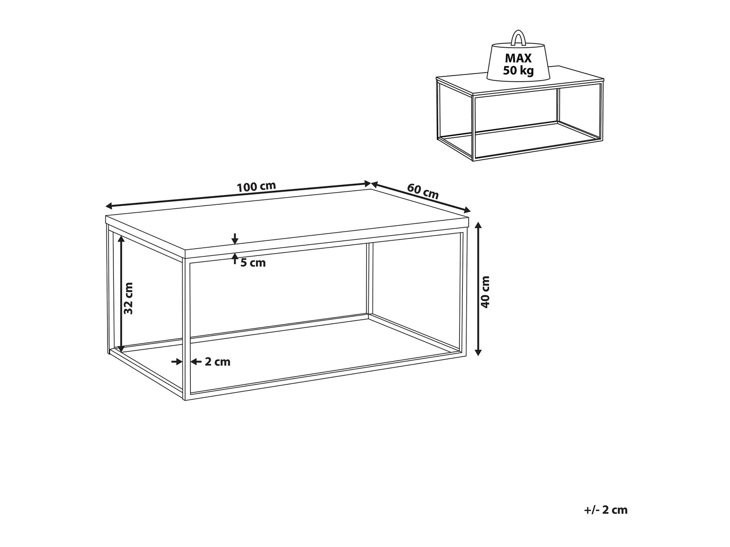 Масичка за кафе Berwyn 655 (Черен + Бетон)