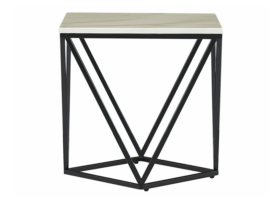 Помощна масичка Berwyn 651 (Черен + Кафяв мрамор)