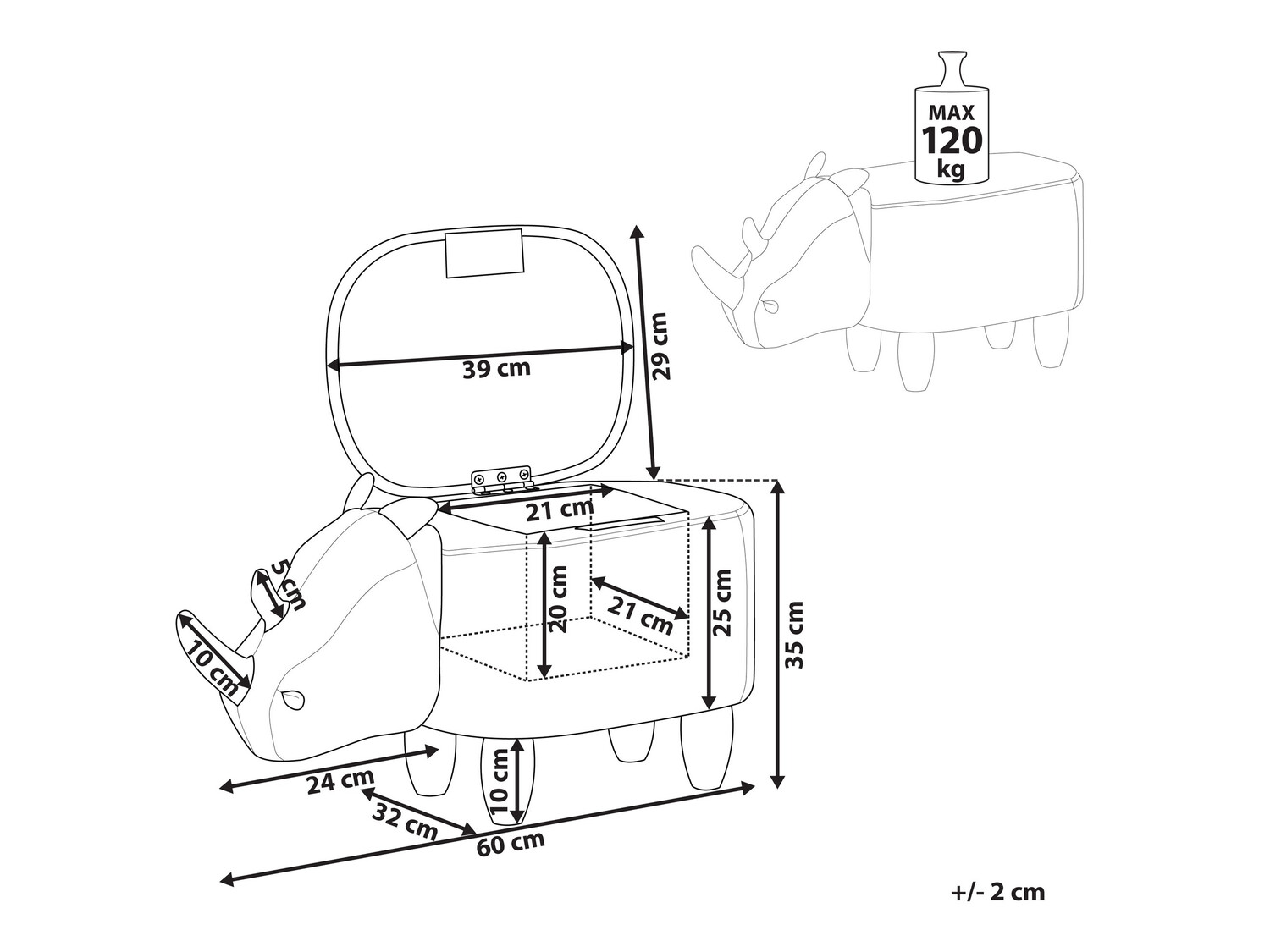 Табуретка Berwyn 659 (Тъмно сив)