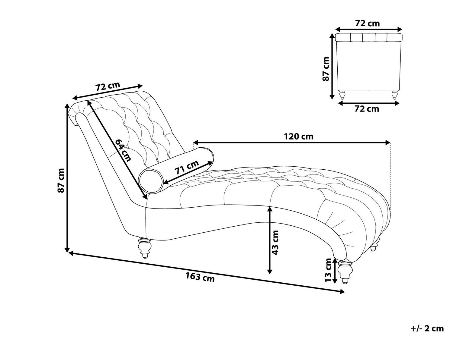 Кушетка Berwyn 678 (Бежов + Кафяв)