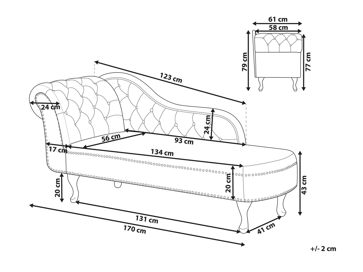 Кушетка Berwyn 693 (Кафяв)
