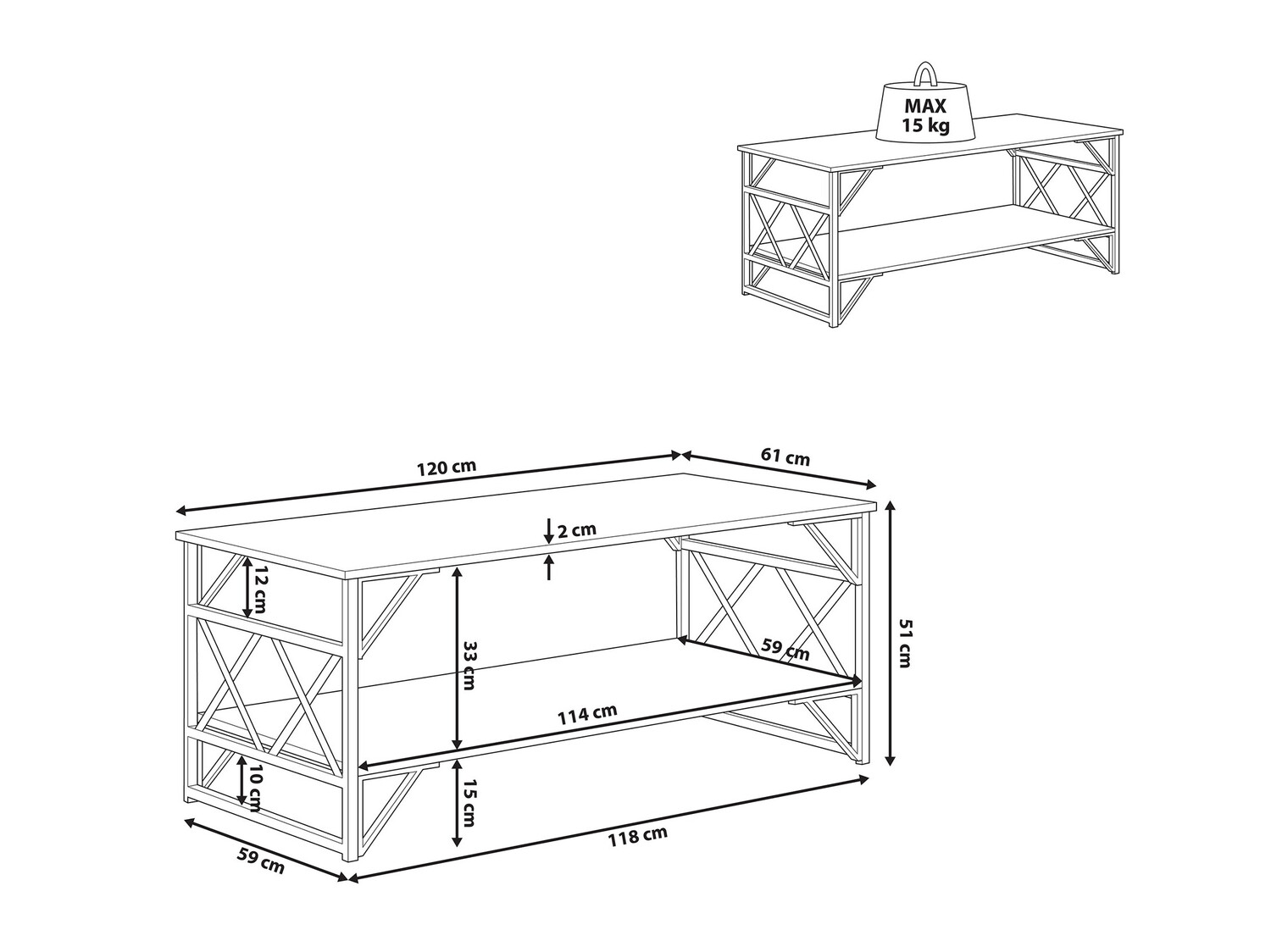 Масичка за кафе Berwyn 703 (Черен + Taupe)