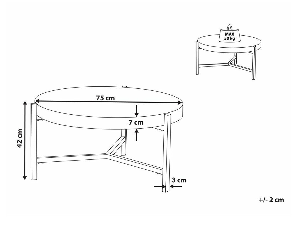 Масичка за кафе Berwyn 707 (Черен + Тъмно дърво)