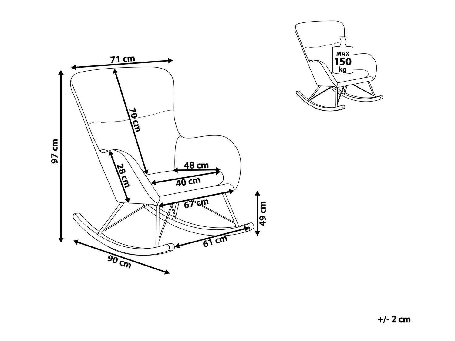 Люлеещ се стол Berwyn 751 (Тюркоаз)