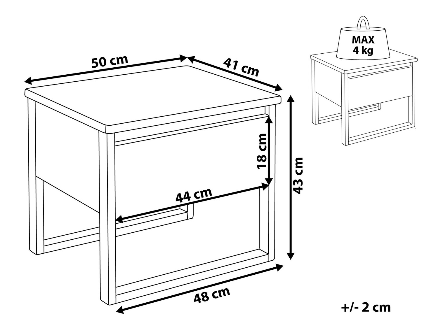 Нощно шкафче Berwyn 753 (Тъмно дърво)