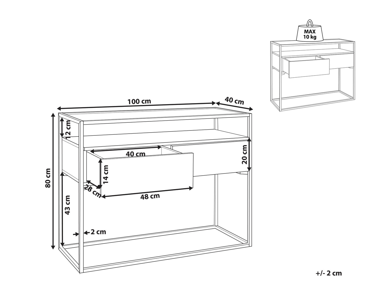 Конзолна маса Berwyn 800