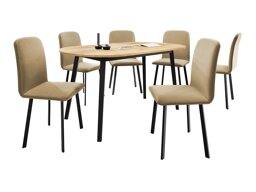 Маса и столове за трапезария Edmond 121 (Занаятчийски златен дъб + Черен)