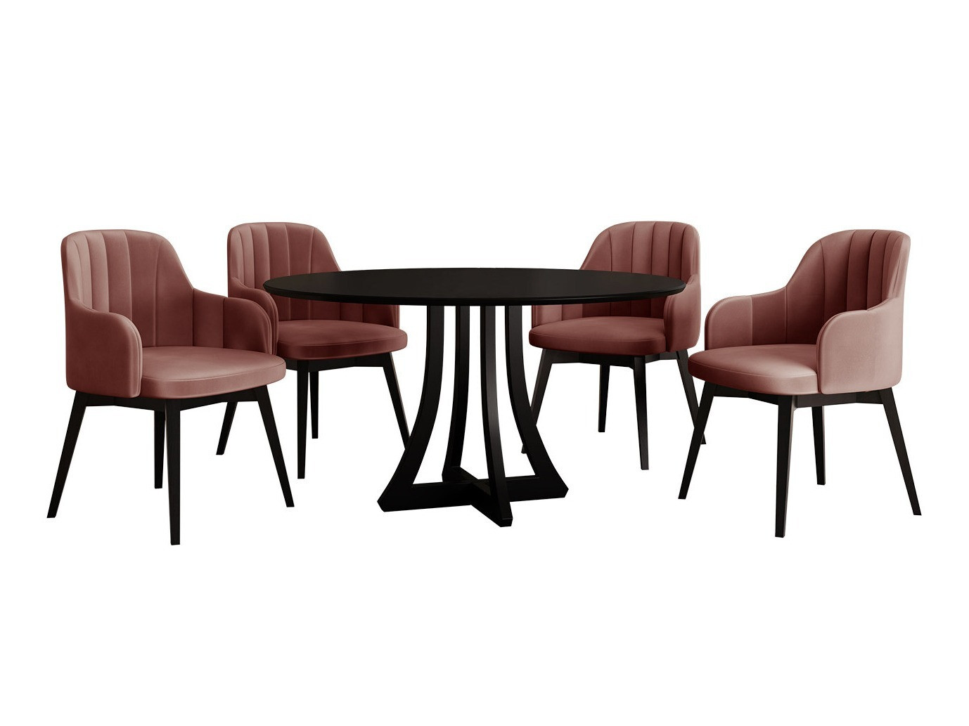 Маса и столове за трапезария Racine 128 (Черен)