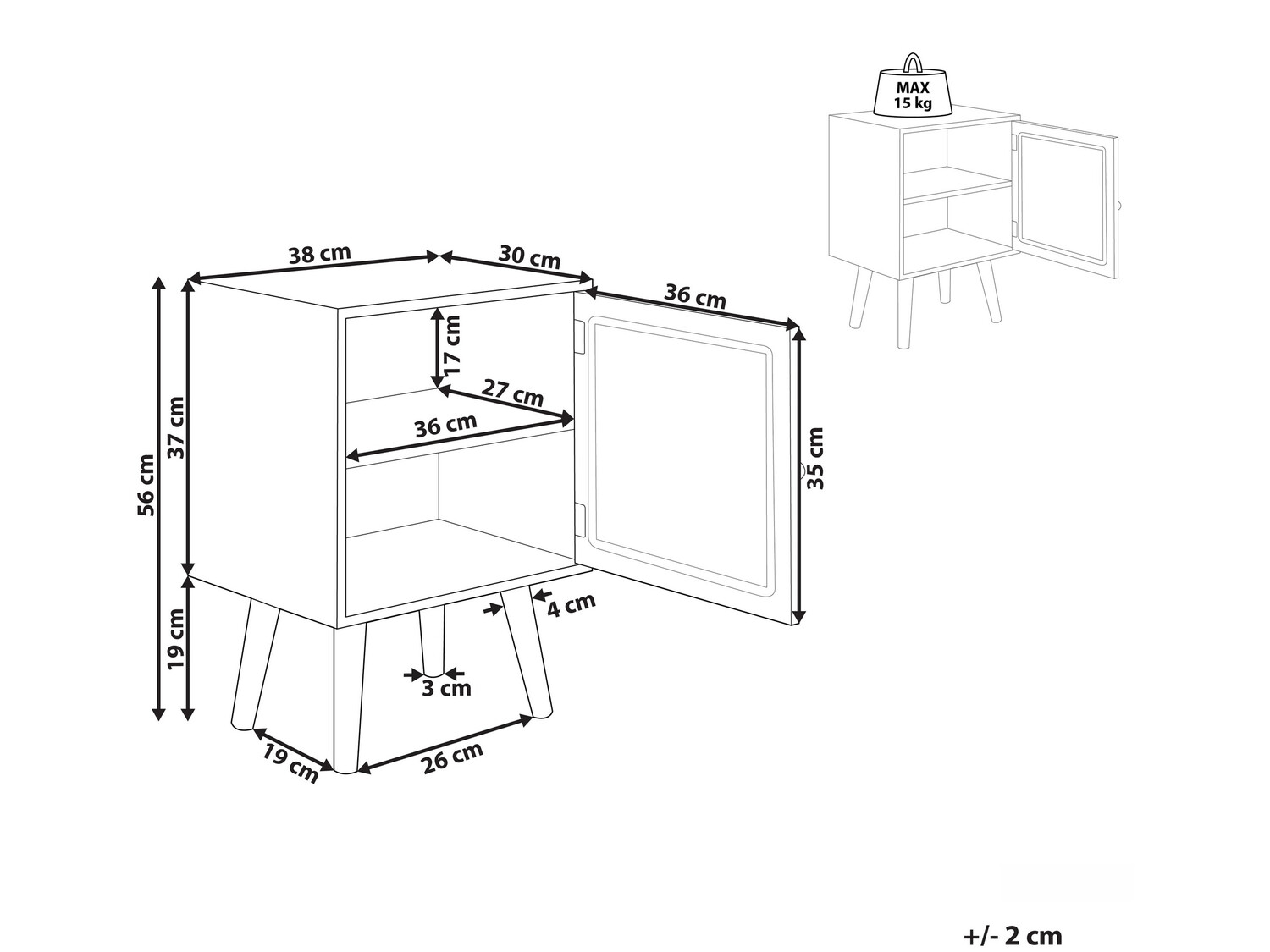 Нощно шкафче Berwyn 809