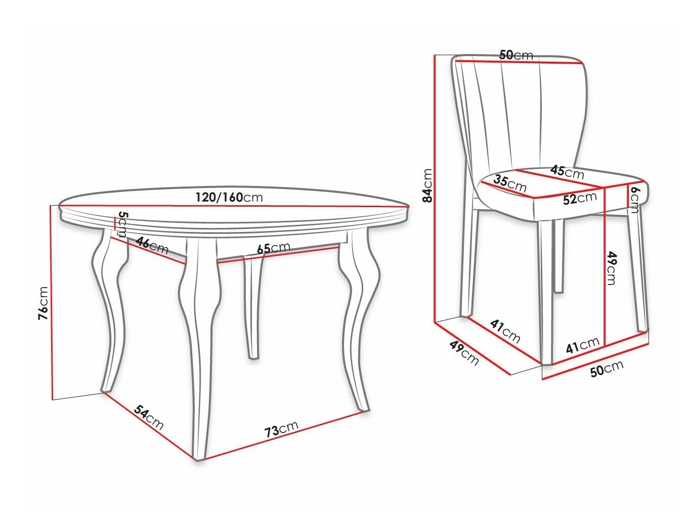 Маса и столове за трапезария Racine 140 (Magic Velvet 2219)
