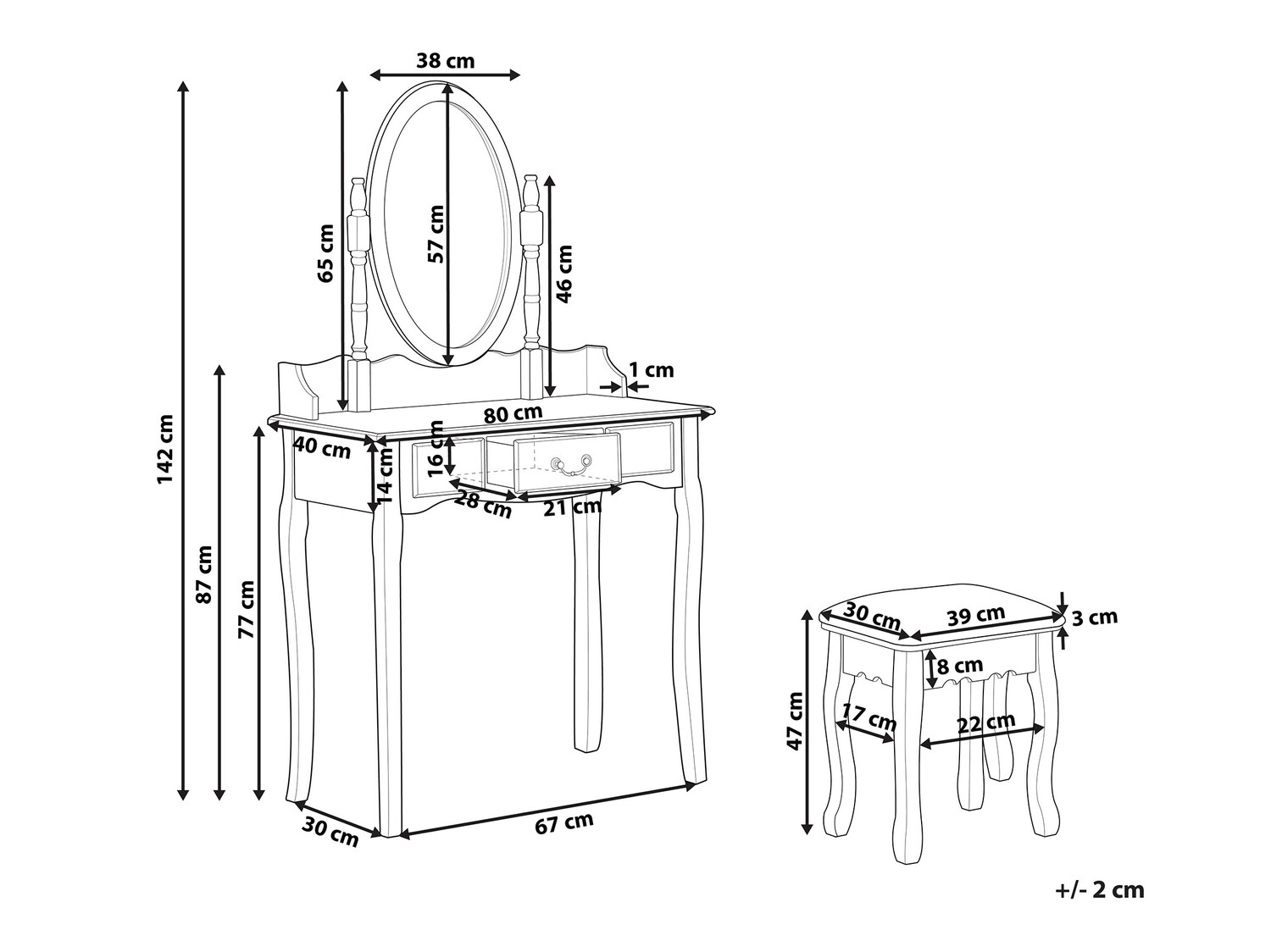 Тоалетка Berwyn 825