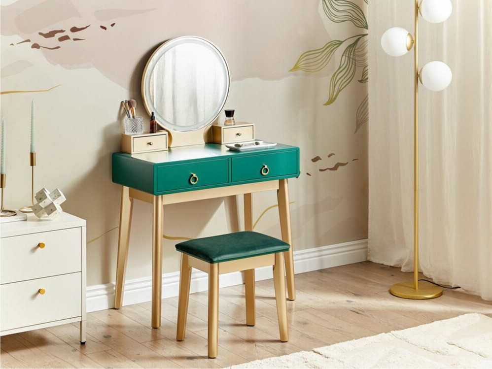 Тоалетка Berwyn 830 (Зелен + Златно)