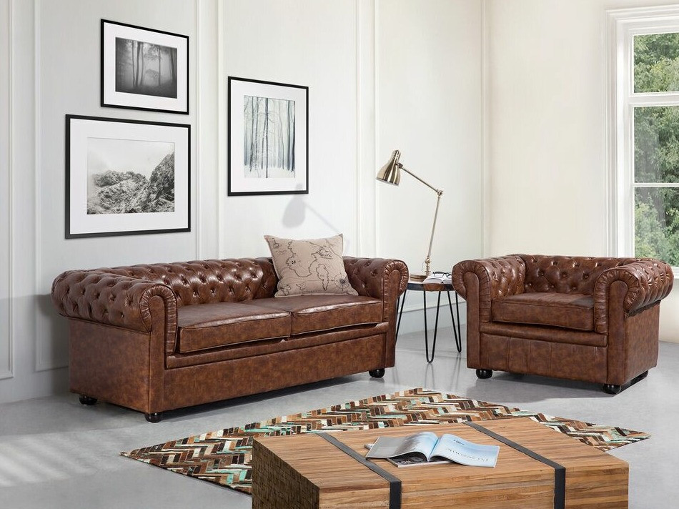 Chesterfield диван Berwyn 832 (Кафяв)