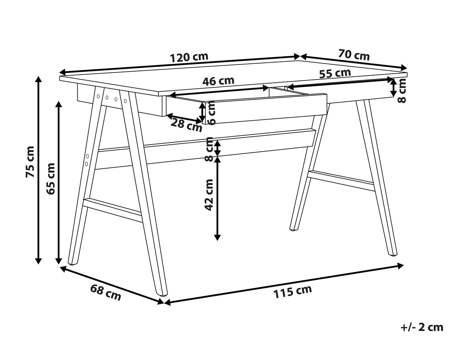 Офис бюро Berwyn 834 (Ярък дърво)