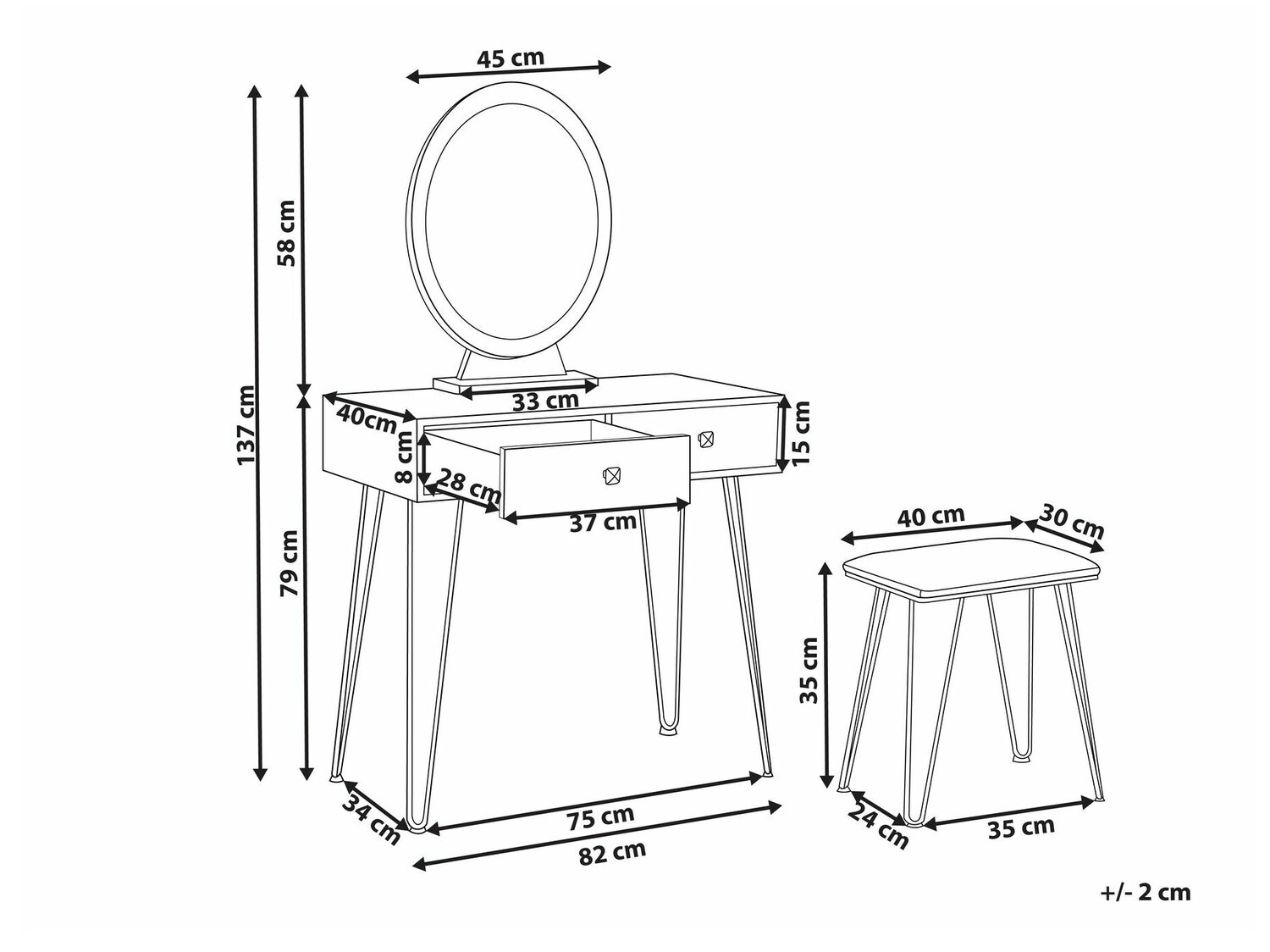 Тоалетка Berwyn 835