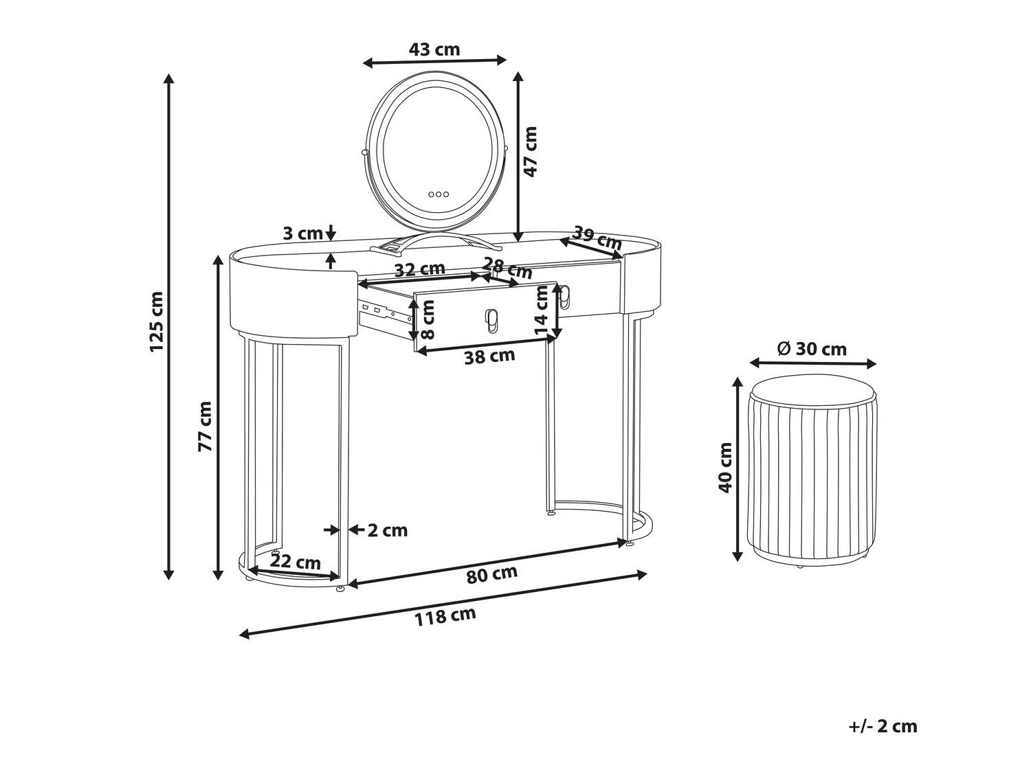 Тоалетка Berwyn 837