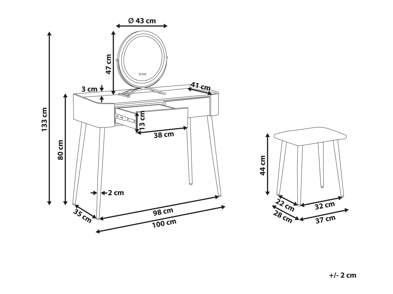Тоалетка Berwyn 839