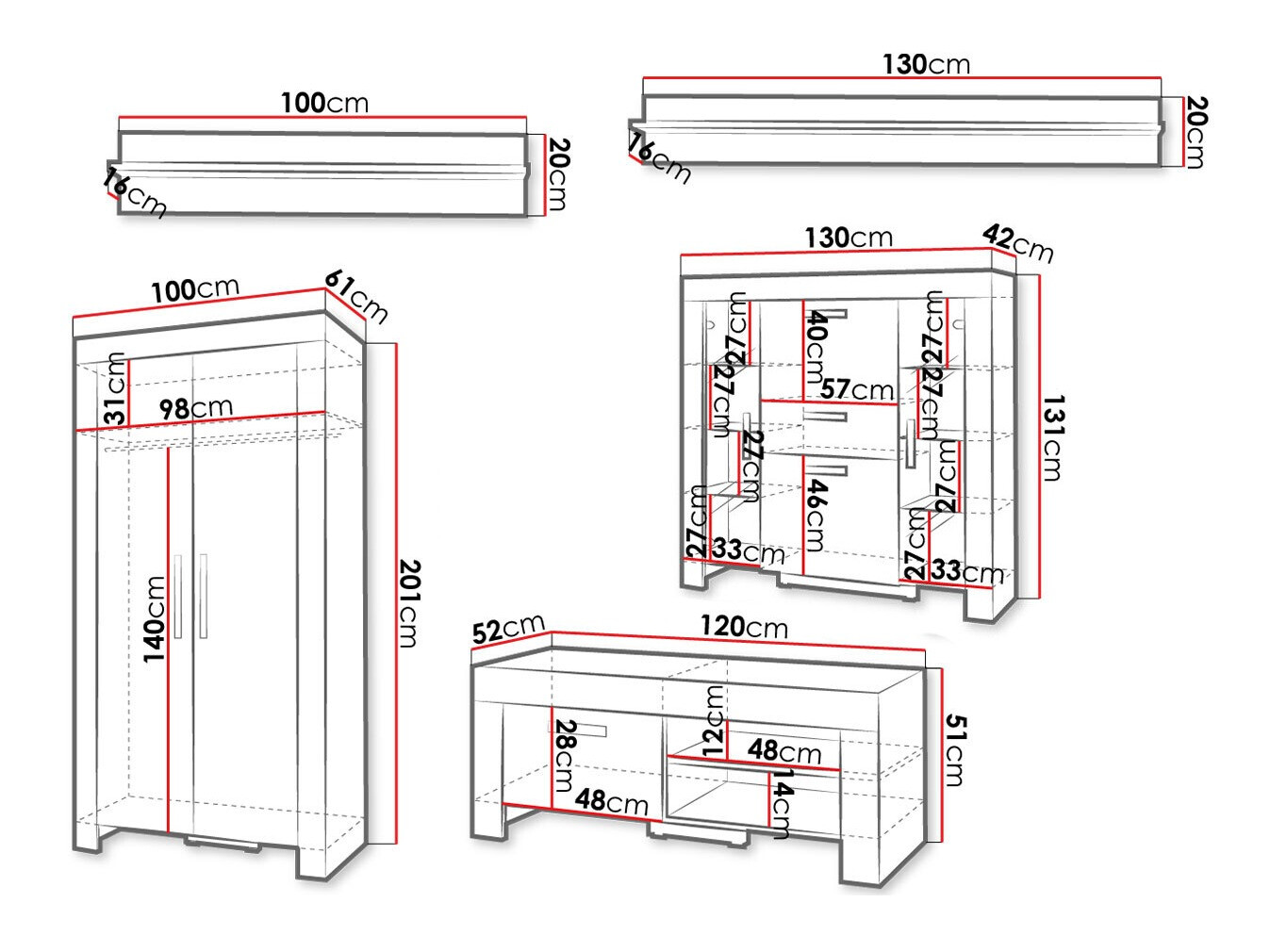 Комплект за хол Melfeli 127 (Сонома дъб)