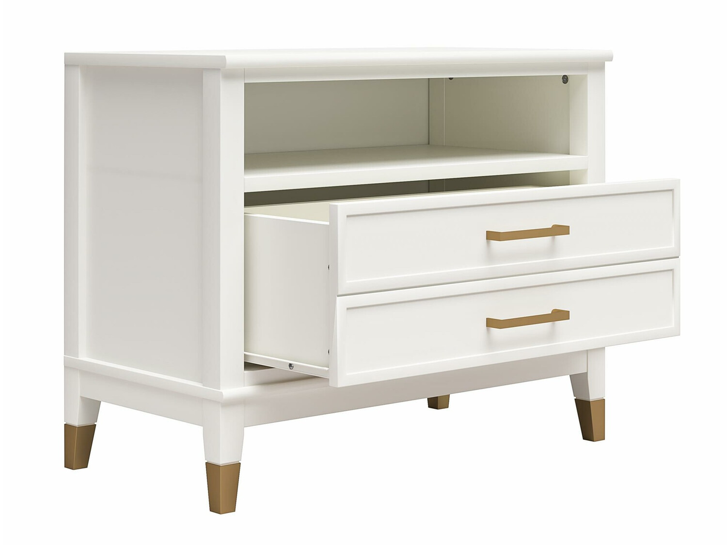 Нощно шкафче CosmoLiving by Cosmopolitan Belromu 107 (Бял)