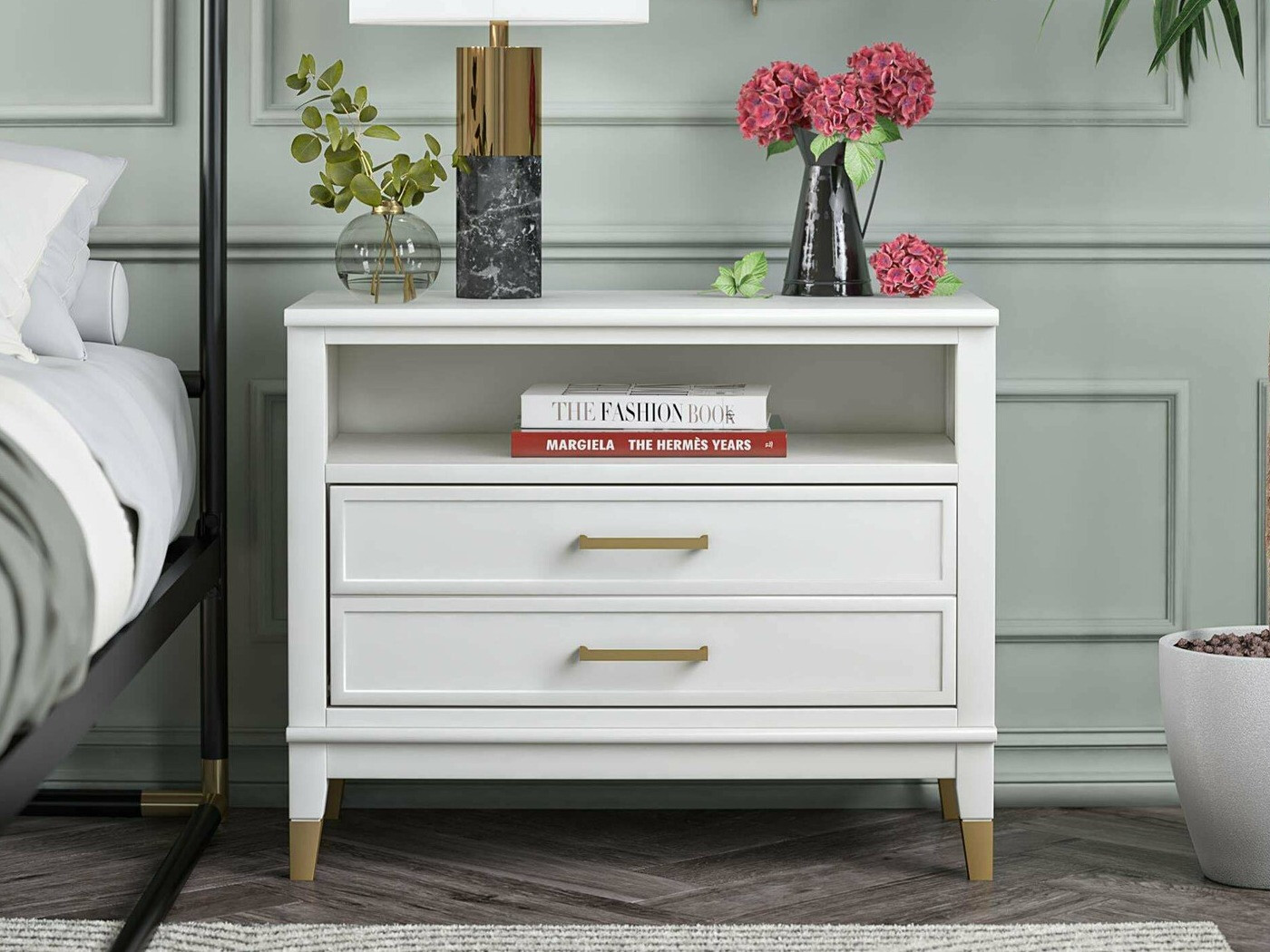 Нощно шкафче CosmoLiving by Cosmopolitan Belromu 107 (Бял)