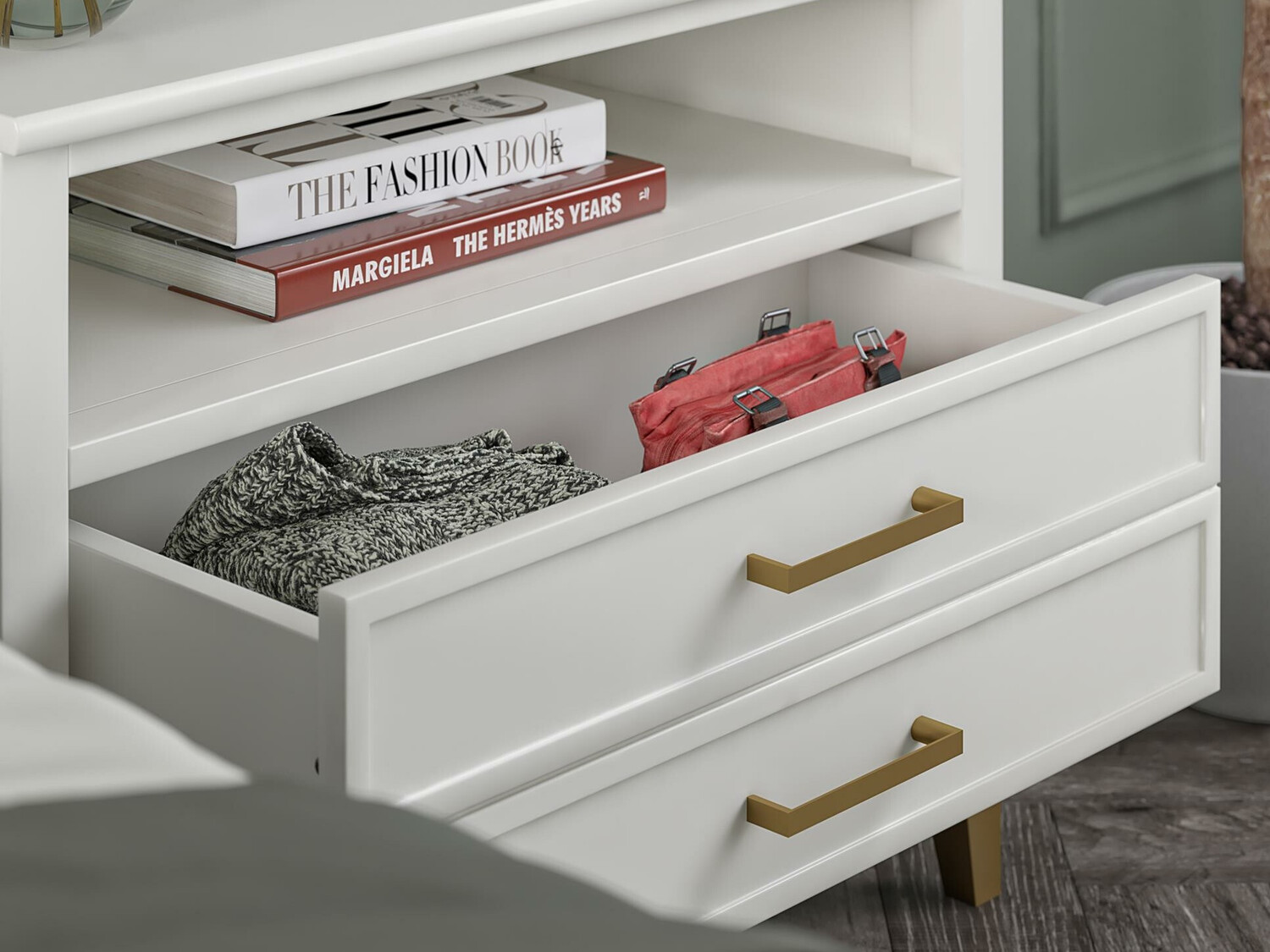 Нощно шкафче CosmoLiving by Cosmopolitan Belromu 107 (Бял)