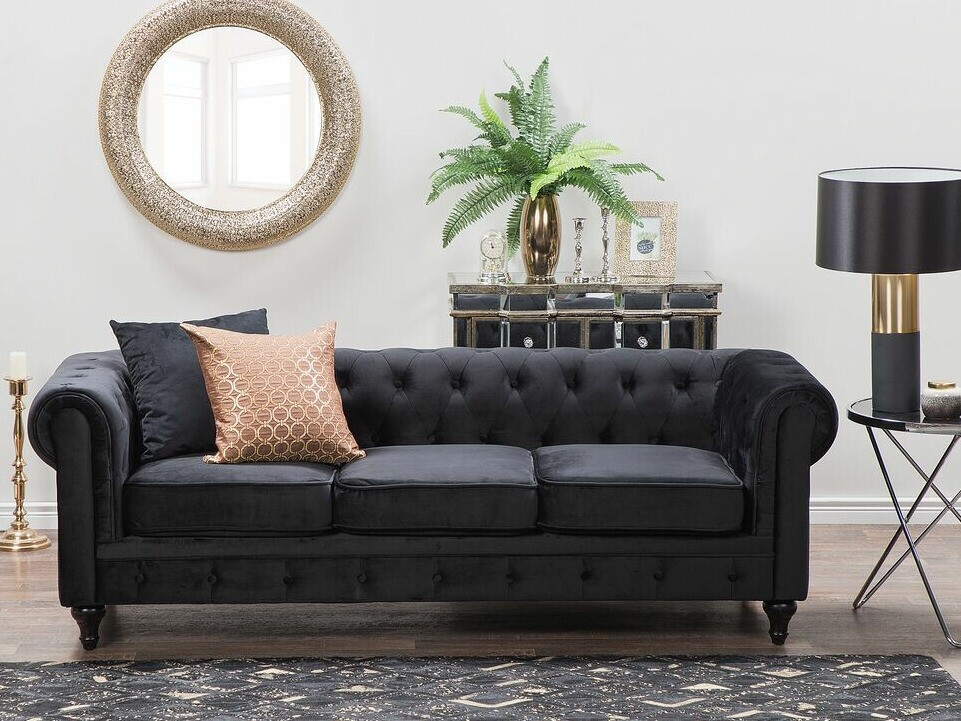 Chesterfield диван Cirdoro 101 (Черен)