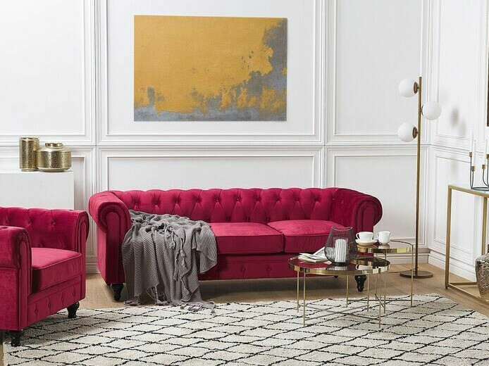 Chesterfield диван Cirdoro 101 (Червен)