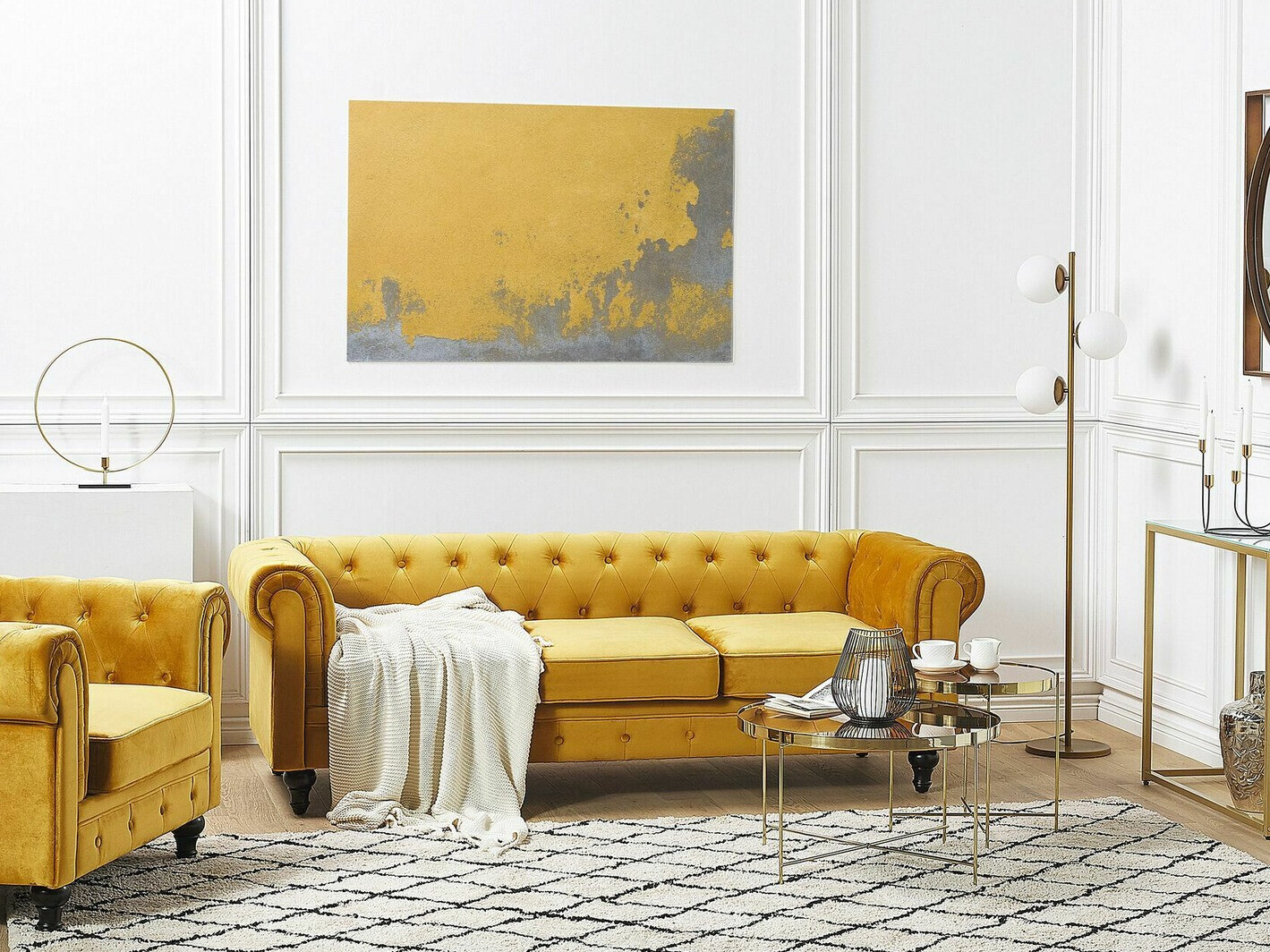 Chesterfield диван Cirdoro 101 (Жълт)
