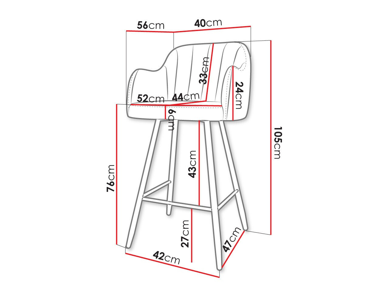 Бар стол Comfivo Anser I (Magic Velvet 2219)